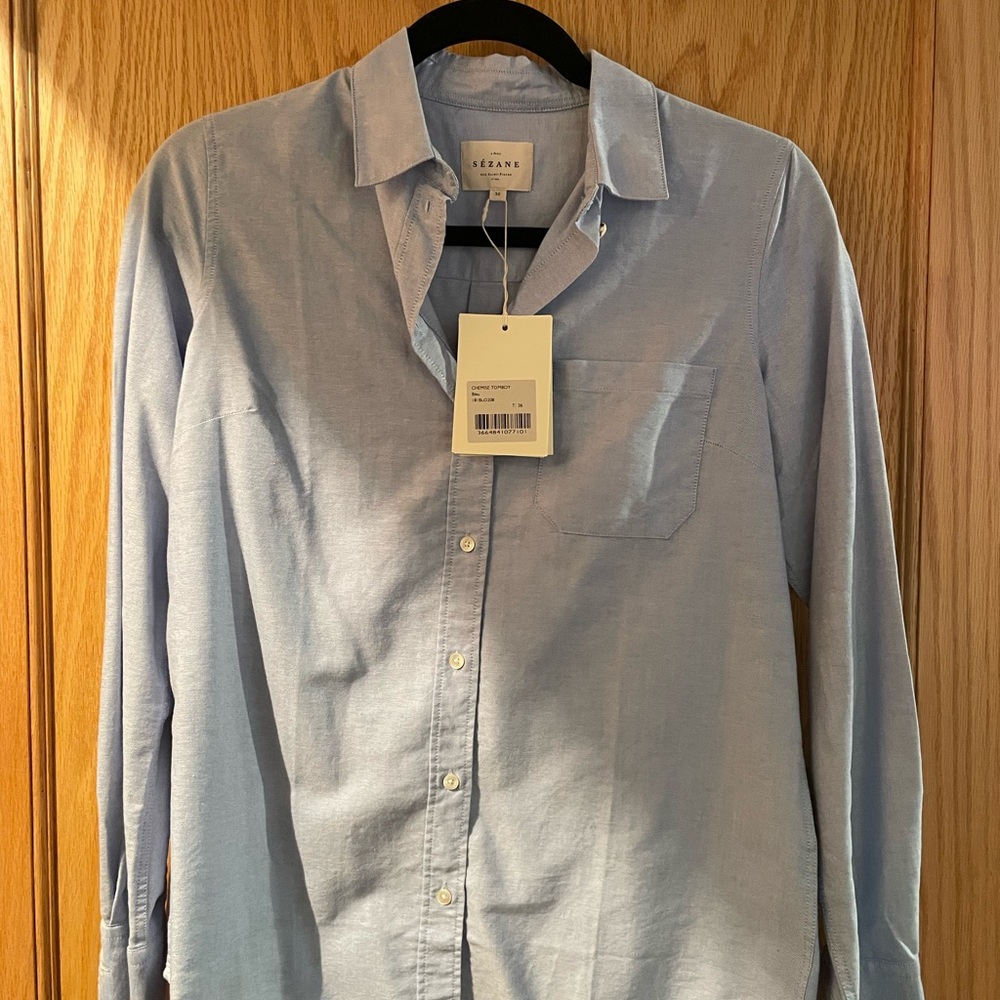Sezane TOM BOY Light Blue Shirt